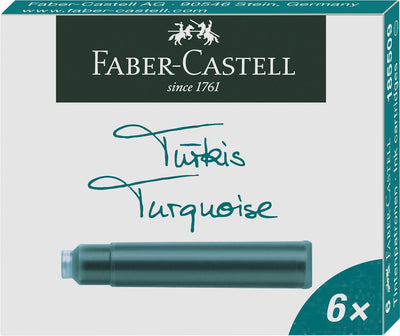 Cartuse Cerneala Mici Turcoaz 6 Buc/Cutie Faber-Castell