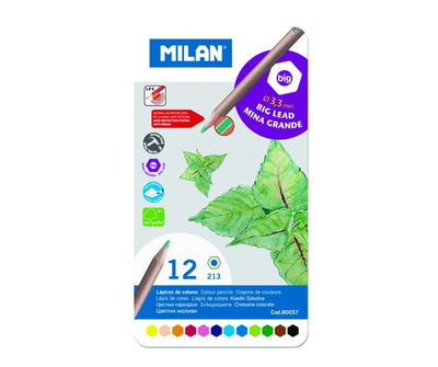 Creion Color 12 Milan Cutie Metalica