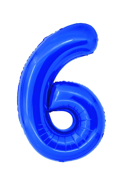 Balon Folie Cifra 6 Albastru 100 Cm Daco Bl1006A