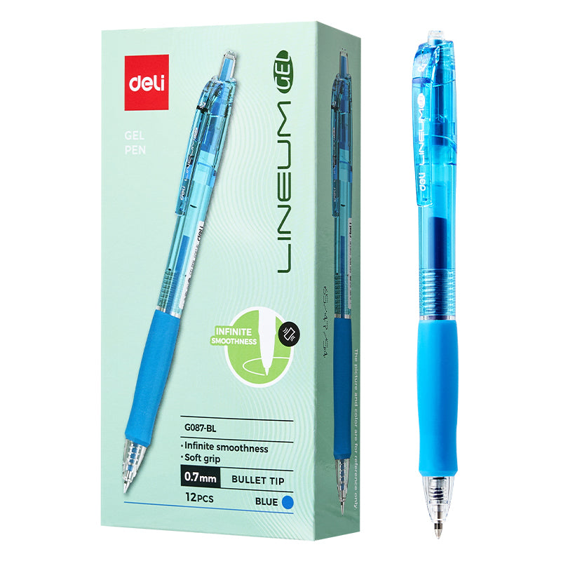 PIX CU GEL SI MECANISM 0.7MM ALBASTRU LINEUM DELI