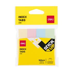 Index Adeziv Hartie 19*76Mm 4 Cul. Pastel 100 File Deli