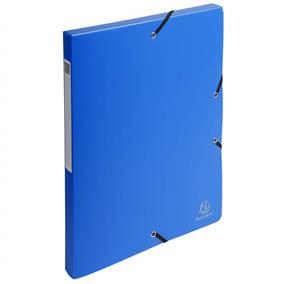 Mapa Plastic Cu Elastic Si Burduf 2.5Cm Albastru Exacompta