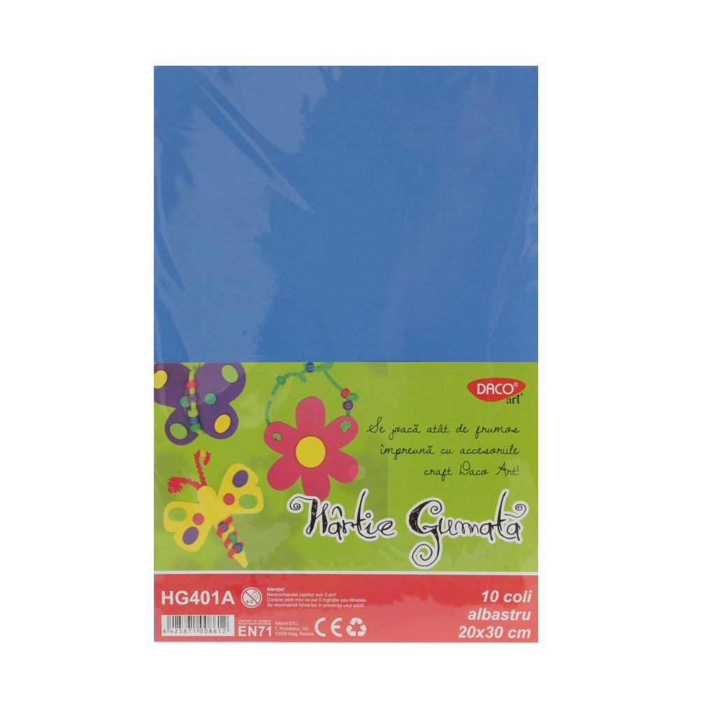 Hartie Gumata Hg401A 20X30 Cm 10Coli Albastru Daco