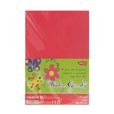 Hartie Gumata Hg401R 20X30 Cm 10Coli Rosu Daco