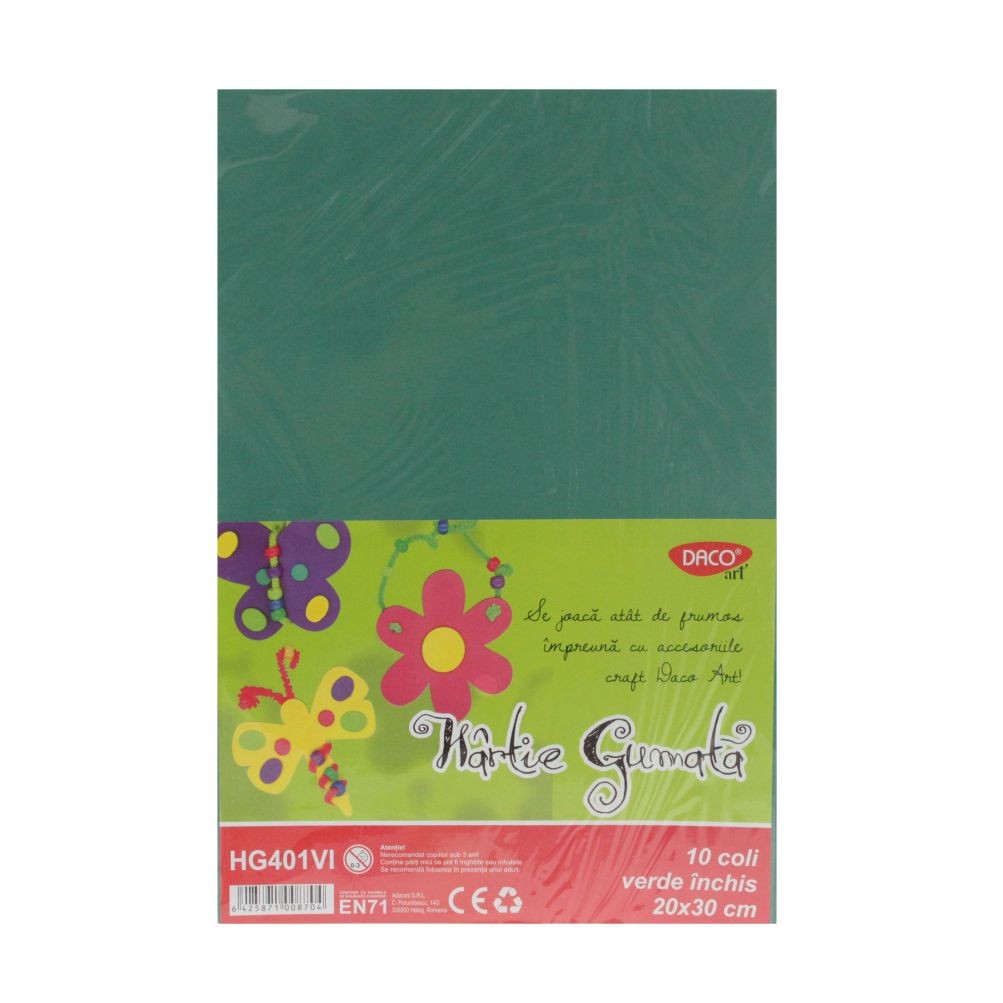 Hartie Gumata Hg401Vi 20X30 Cm 10Coli Verde Inchis Daco
