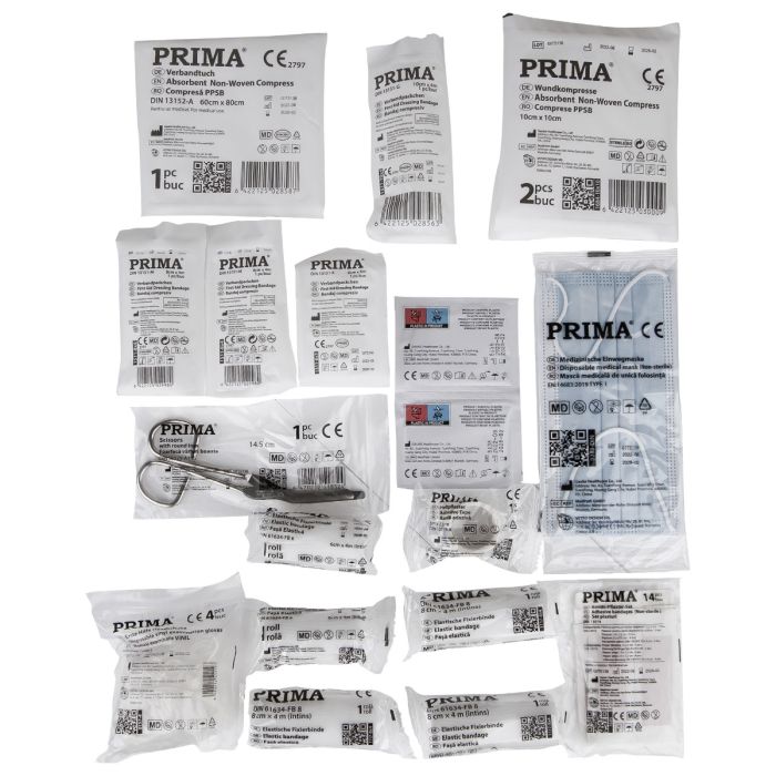 Trusa prim ajutor auto DIN13164 avizata RAR, PRIMA