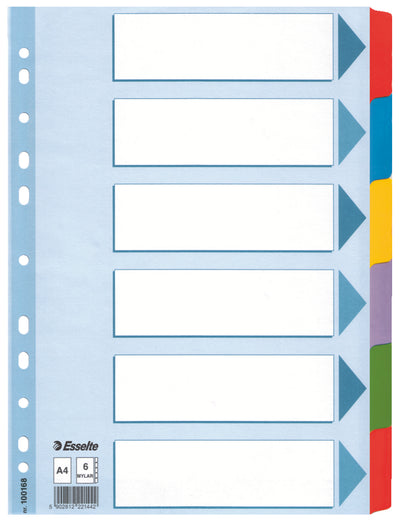 Separatoare Index Carton 6 Coli Mylar Esselte