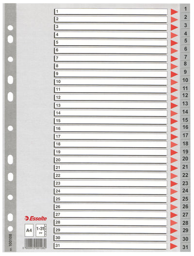 Separatoare Index Plastic 1-31 Esselte