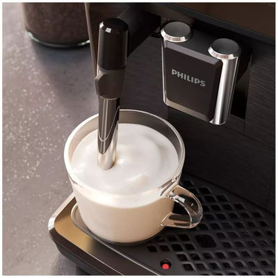 Espressor automat Philips Omnia Seria 1200 EP1220/00, 1500W, 15bar, 1.8l, Spumare manuală, Râșniță ceramică, Boabe și Măcinată, Fără filtru AquaClean, Afișaj tactil, Matte Black
