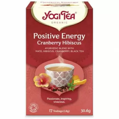 Ceai bio Energie Pozitiva Merisor si Hibiscus, 17 pliculete 30.6g, Yogi Tea