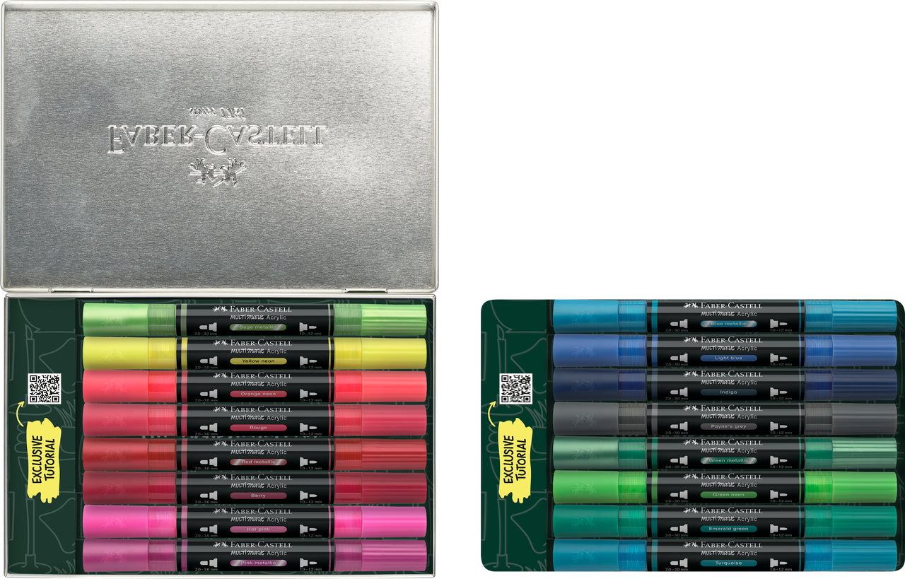 Markere Acrilice Multimark Cutie Metal 16 Bucati Kicks Faber-Castell