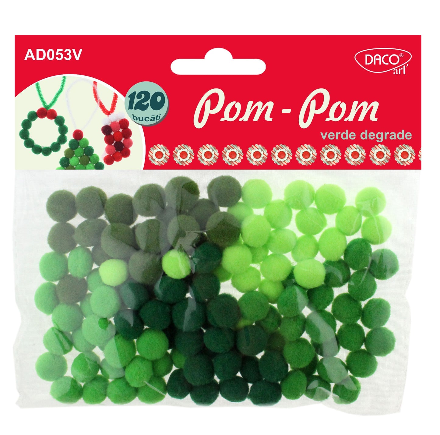 Accesorii Craft - Ad053 Verde Pom Pom Degrade