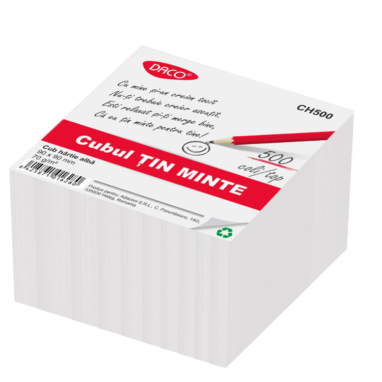 Cub Hartie Alb 9X9Cm 500Coli Daco Ch500