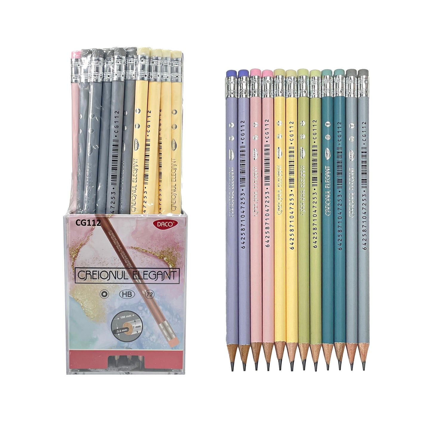Creion Negru Cu Radiera Elegant Daco Cg112