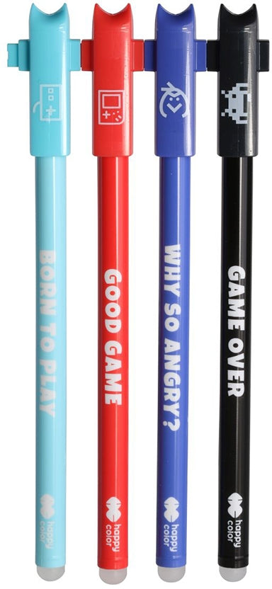 Roller Gel Cu Rescriere, 0.5 Mm, Albastru, Games, Happy Color