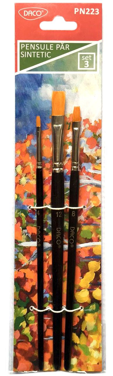 Pensule Set 3 Par Sintetic Drept Daco Pn223