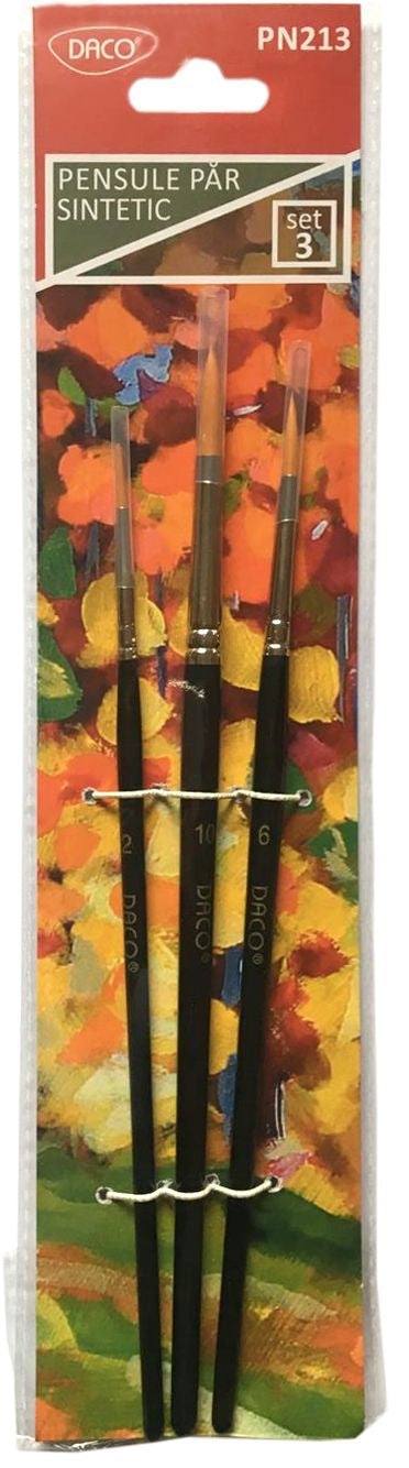 Pensule Set 3 Par Sintetic Rotund Daco Pn213