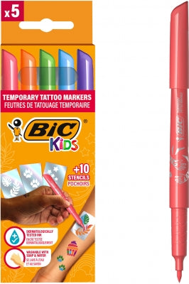Tatuaje Temporare Bic Kids 5 Markere + 10 Sabloane Bl/15