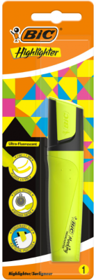 Evidentiator Highlighter Flat Galben Bic