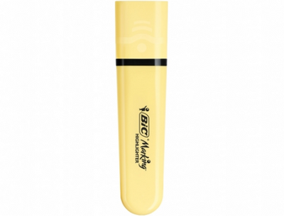 Evidentiator Highlighter Flat Galben Pastel Bic