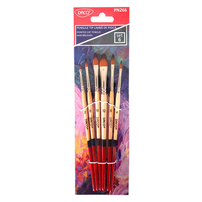 Pensule Set 6 Par Sintetic Limba Pisica Daco Pn266