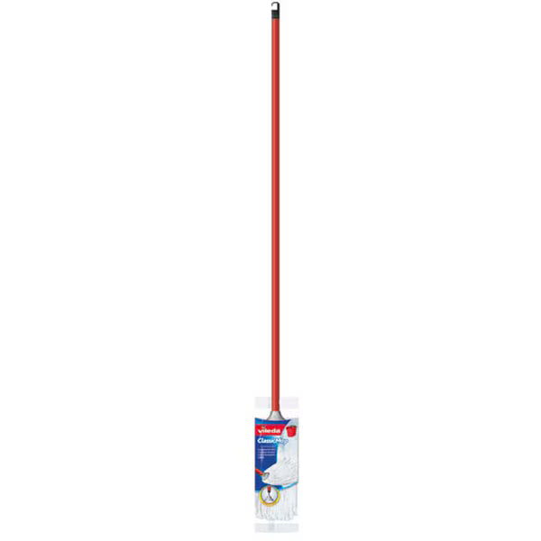 Mop Bumbac Vileda Clasic cu Mâner Metalic 130 cm, Absorbție Ridicată, Ideal pentru Parchet