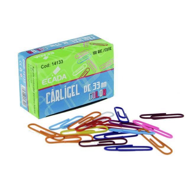 Agrafe Hartie 33 Mm Color Ecada 14133