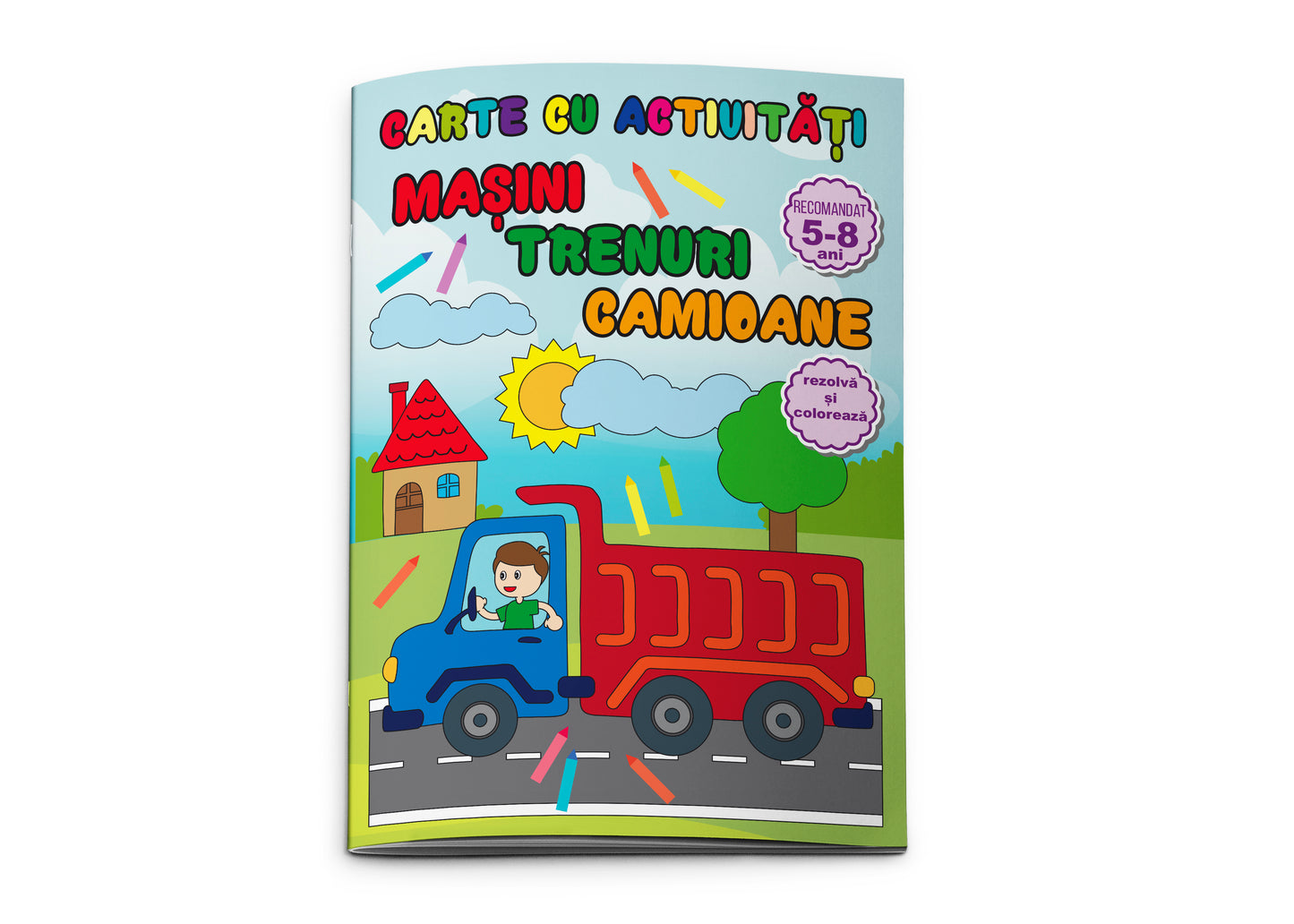 Carte Colorat Si Activitati Masini Trenuri Camioane 771197