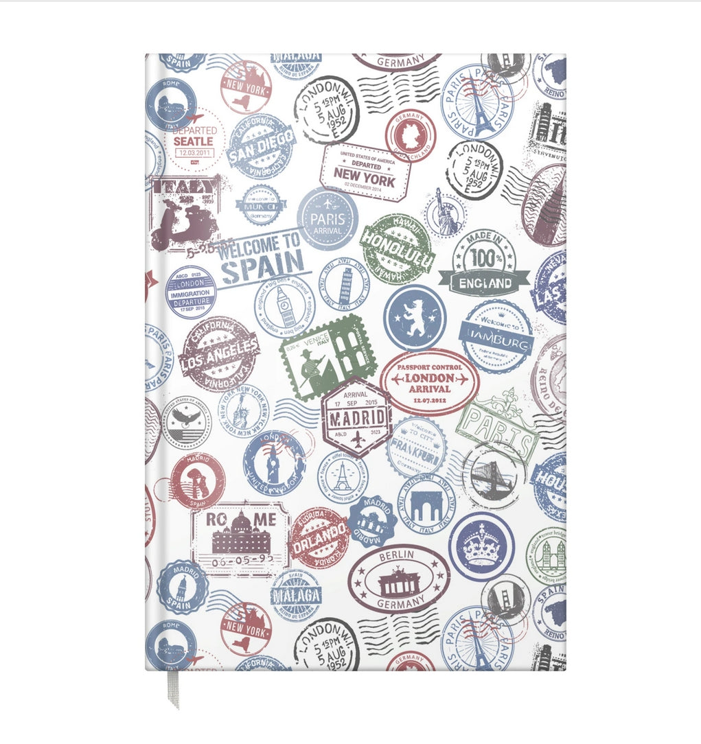 Agenda A5 Nedatata Travel Stamps