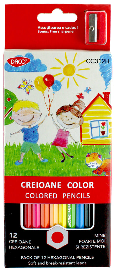 Creion Color 12 Culori Daco Hexagonal Cc312H