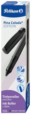 Roller Pina Colada Edition, Grip Ergonomic, Ambidextru, 1 Rezerva Albastra Inclusa, Culoare Antracit Metalizat, In Cutie De Carton Pelikan