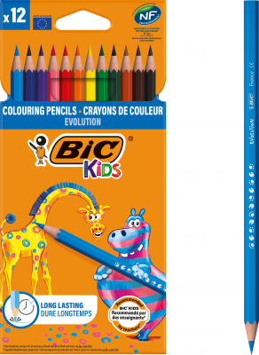 Creioane Colorate 12 Culori Evolution Bic