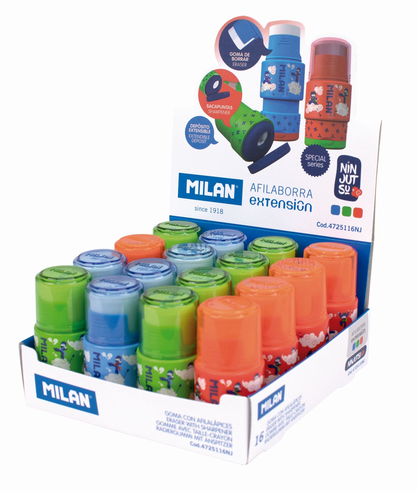 Ascutitoare Cu Radiera Ninjutsu Milan 4725116Nj