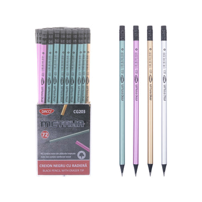 Creion Negru Cu Radiera Metalia Daco Cg203