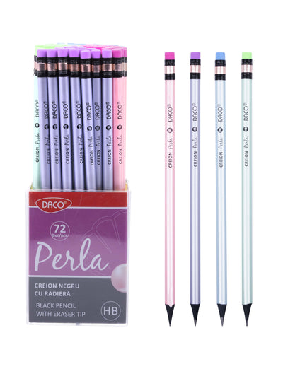 Creion Negru Cu Radiera Perla Daco Cg202