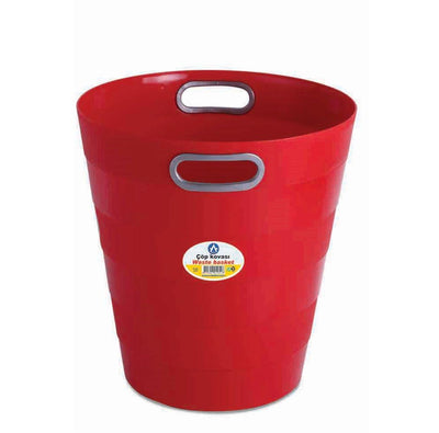 Cos Gunoi Plastic cu maner 12.5L Ark Rosu