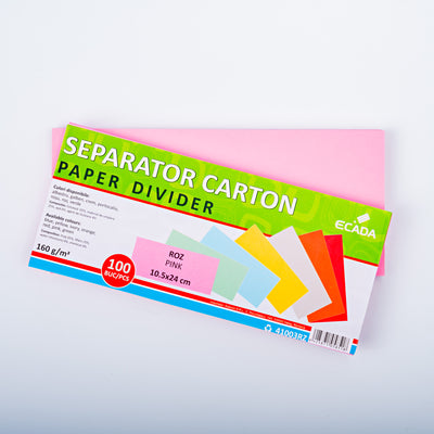Separator Carton 10.5X24Cm 160G Set 100 Roz Ecada 41003Rz
