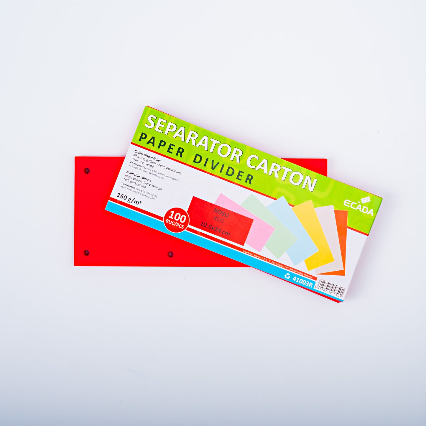 Separator Carton 10.5X24Cm 160G Set 100 Rosu Ecada 41003R