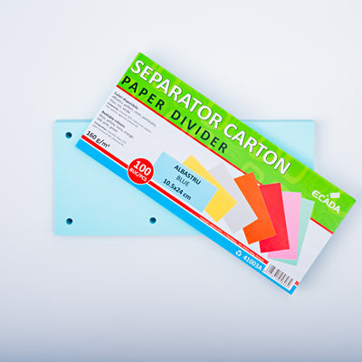 Separator Carton 10.5X24Cm 160G Set 100 Albastru Ecada 41003A