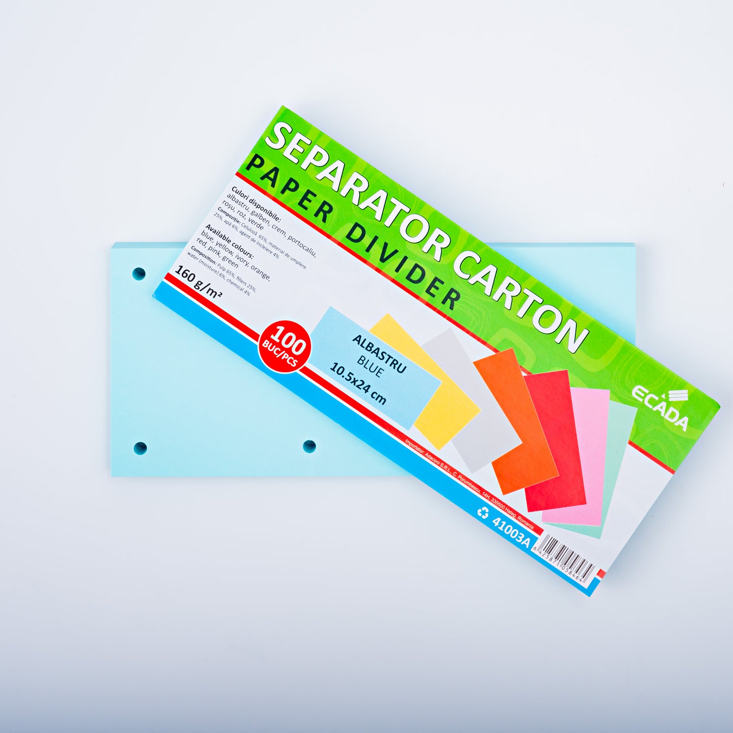 Separator Carton 10.5X24Cm 160G Set 100 Albastru Ecada 41003A