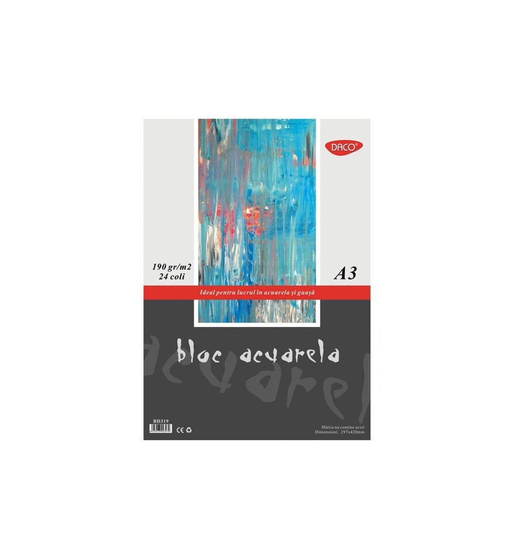 Bloc A3 Acuarela 190Gr 24 File Daco Bd319