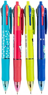 Pix Retractabil 4 In 1 , So Many Cats, Cu Grip De Cauciuc, Negru/Albastru/Rosu/Verde, 0.7Mm, M&G