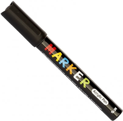 Marker Cu Vopsea Acrilica, Varf Rotund, 2Mm, Negru, M&G