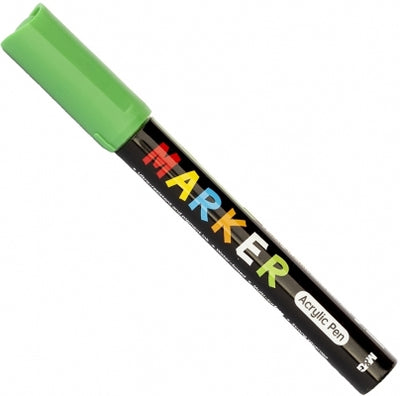 Marker Cu Vopsea Acrilica, Varf Rotund, 2Mm, Verde, M&G