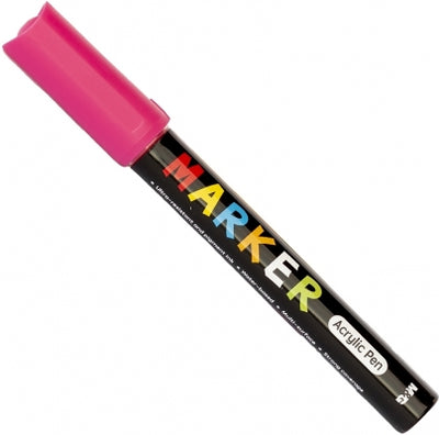 Marker Cu Vopsea Acrilica, Varf Rotund, 2Mm, Rosu Rose, M&G