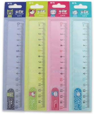 Rigla So Many Cats, Plastic 15 Cm, Diverse Culori, M&G