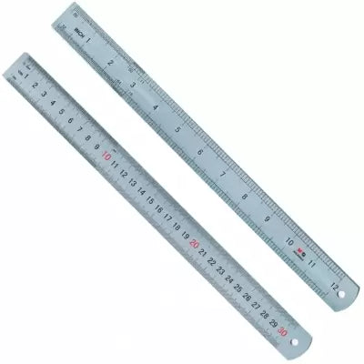 Rigla din aliaj de aluminiu 30 cm, gradatii cm si inch M&G