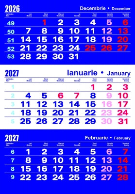 Calendar perete, A3, OFFICE, 2027