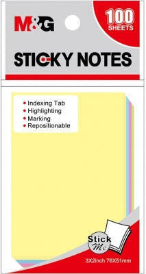 Notite Adezive Colorate, 76 X 76Mm, 100 File/Set M&G