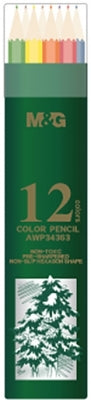 Creioane Colorate Hexagonale, Ulei Pastel, Cutie Cilindrica, 12 Culori/Set, M&G